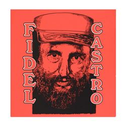 Steve Kaufman (1960-2010), "Castro" Limited Edition Silkscreen on Canvas, Numbered 36/50 and Hand Si