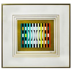 Yaacov Agam- Original Lithograph "Moon halves"