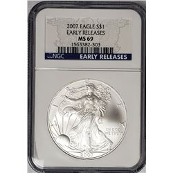 2007 P American Silver Eagle Early Releases NGC