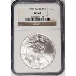 1996 American Silver Eagle NGC MS69