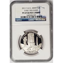 2011 S US Army 50c Early Releases PF69 Ultra