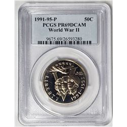 1991-1995 P World War II 50c PCGS PR69DCAM