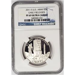 2011 S US Army 50c Early Releases PF69 Ultra