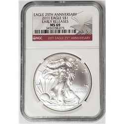 2011 Silver Eagle 25th Anniv. Early Releases NGC