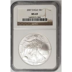 2007 American Silver Eagle NGC MS69