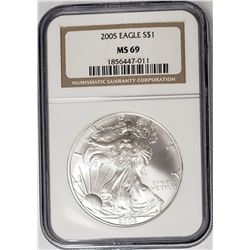 2005 American Silver Eagle NGC MS69