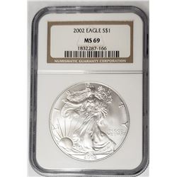 2002 American Silver Eagle NGC MS69