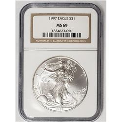 1997 American Silver Eagle NGC MS69
