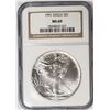 Image 1 : 1991 American Silver Eagle NGC MS69