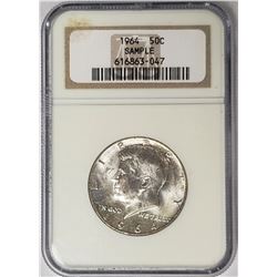 1964 Kennedy Silver Half Dollar NGC SAMPLE Slab