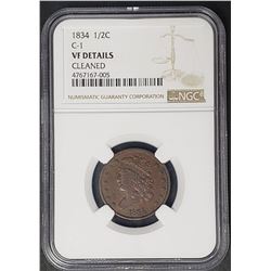 1834 1/2 Cent C-1 (Cohen Variety) VF Details