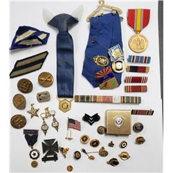 WWII Verteran Lot 3rd Infantry, Pins, Ribbons, Med