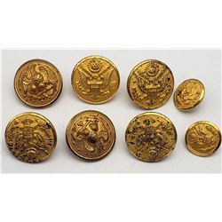 Vintage US Army Brass Uniform Buttons