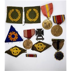 WWII Medal & Patch Lot Victory National Defense St