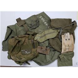 Various Military Pouches & Duffle Bag WWI WWII Vie