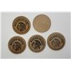 Image 2 : 5-WOODEN NICKELS - ALL DIFFERENT - SEE DESCRIPTION