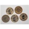 Image 2 : 5-WOODEN NICKELS - ALL DIFFERENT - SEE DESCRIPTION