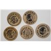 Image 2 : 5-WOODEN NICKELS - ALL DIFFERENT - SEE DESCRIPTION