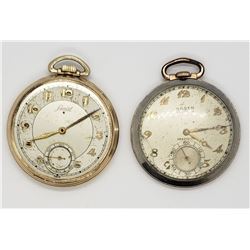 GRUEN & LANCET OPEN FACE POCKET WATCHES