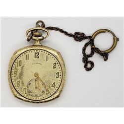 ILLINOIS 18k GOLD FILLED POCKET WATCH