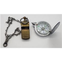 Military Whistle & Compass