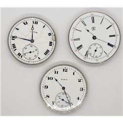 3-POCKET WATCH MOVEMENTS FOR PARTS