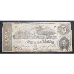 $5 CONFEDERATE STATES OF AMERICA