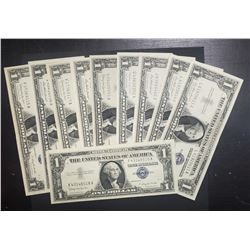 10-1957s $1 SILVER CERTS AU/CU