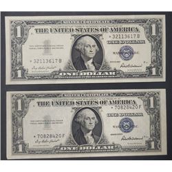 2 AU/CU STAR NOTES $1 SILVER CERTS