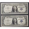 Image 1 : 2 AU/CU STAR NOTES $1 SILVER CERTS