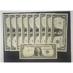 10-AU/CU SILVER CERTIFICATES 1950's