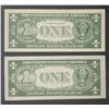 Image 2 : 2-AU/CU STAR NOTE $1 SILVER CERTIFICATES