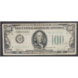 1934C $100 FEDERAL RESERVE NOTE