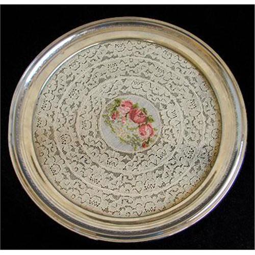 Lace And Petit Point Silver Dresser Tray 1130061