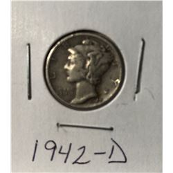 1942-D MERCURY DIME