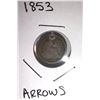 Image 1 : 1853 'ARROWS' SEATED LIBERTY HALF DIME HOLED