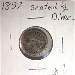 1857 SEATED LIBERTY HALF DIME