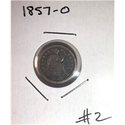 1857-O SEATED LIBERTY HALF DIME