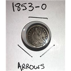 1853-0 SEATED LIBERTY HALF DIME