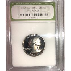 1973-S GEM PROOF QUARTER