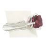 Image 5 : 18k White Gold Cushion Rubellite Tourmaline Ring w/ 0.79 ctw Pave Fine Diamonds