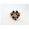 Image 1 : 14KT Gold Ring Ruby Ring with CZ Center Stone