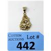 Image 1 : 10KT Gold Nugget Pendant with CZ Accent Stone