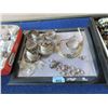 Image 1 : Tray of New Silver Tone Cuff Bracelets and Rings