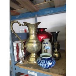 8 Vases from a Variety of Materials-Tallest is 16"