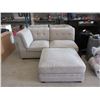 Image 1 : 4 Piece Beige Fabric Sectional with Ottoman