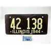 Image 1 : Rare 1944 Illinois Soybean Fiber License Plate