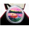 Image 2 : 2017 .9999 Silver "Sunset Canoeing" $15 Coin