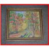 Image 1 : Arts & Crafts Landscape Oil on Canvas Painting #1131359