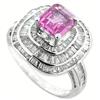 Image 1 : 2.50 CT EMERALD CUT PINK SAPPHIRE DIAMOND RING #1148684